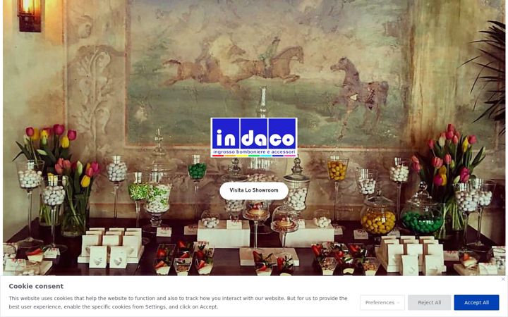 Captura de pantalla de indacobomboniere.com