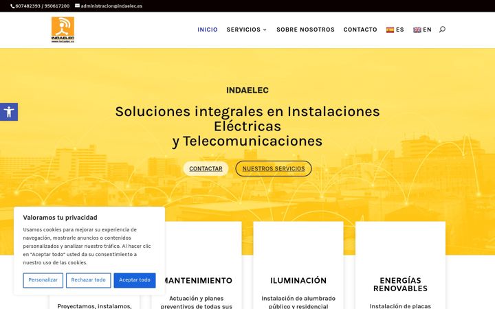 Captura de pantalla de indaelec.com