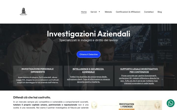 Screenshot of indaginiaziendali.it