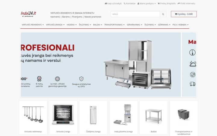 Posnetek zaslona indai24.lt