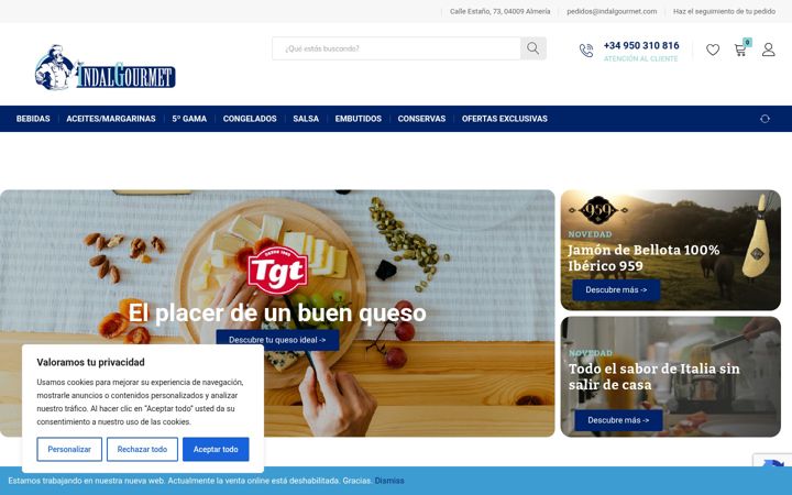 Screenshot of indalgourmet.com