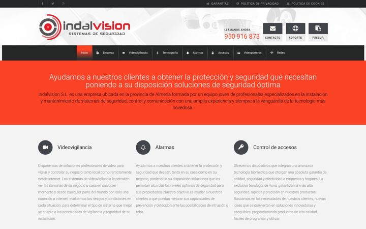 Screenshot of indalvision.com