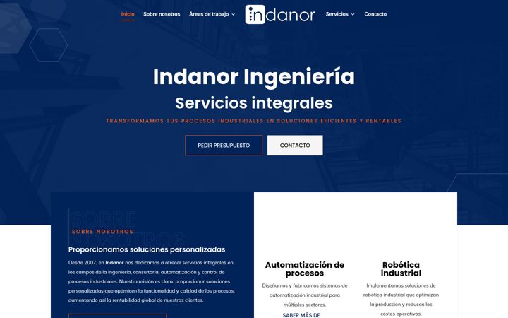 Captura de pantalla de indanor.com