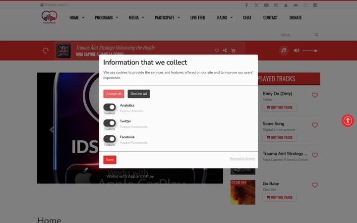 Screenshot of indastreetsradio.com