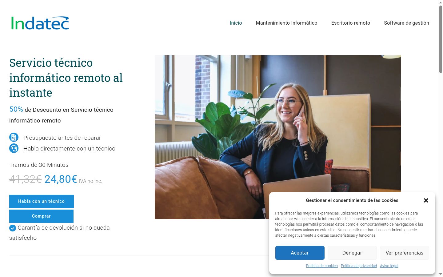 Screenshot del banner di consenso mostrato prima di qualsiasi interazione