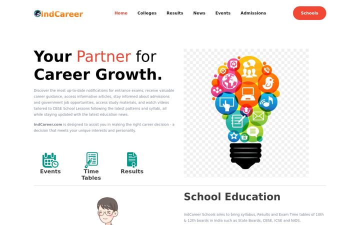 Screenshot of indcareer.com