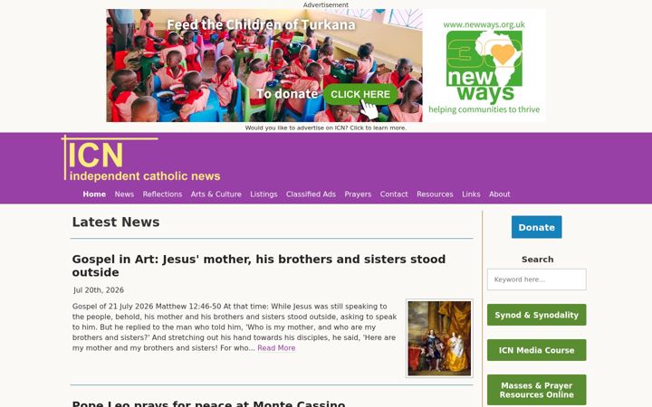Screenshot of indcatholicnews.com
