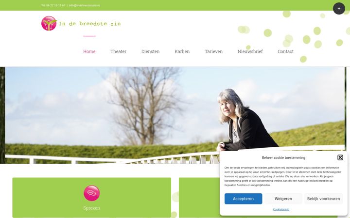 Screenshot of indebreedstezin.nl