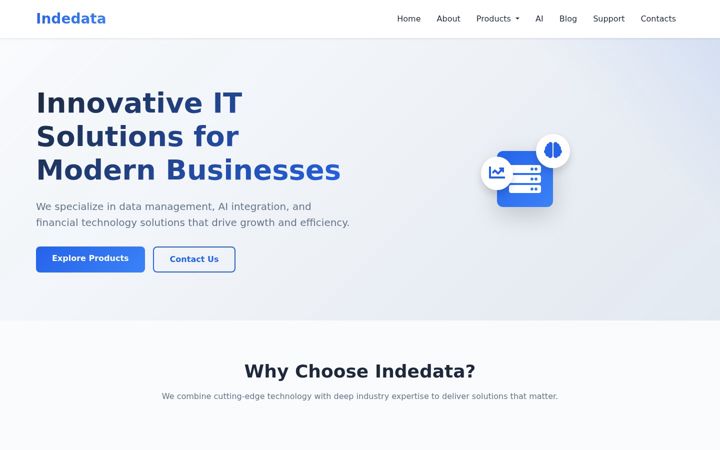 Screenshot of indedata.com