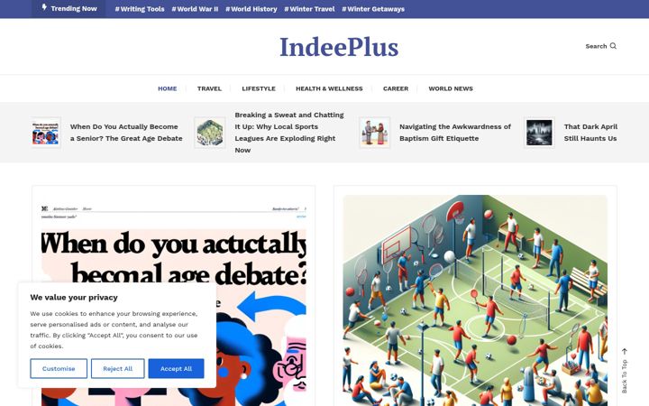 Screenshot of indeeplus.com