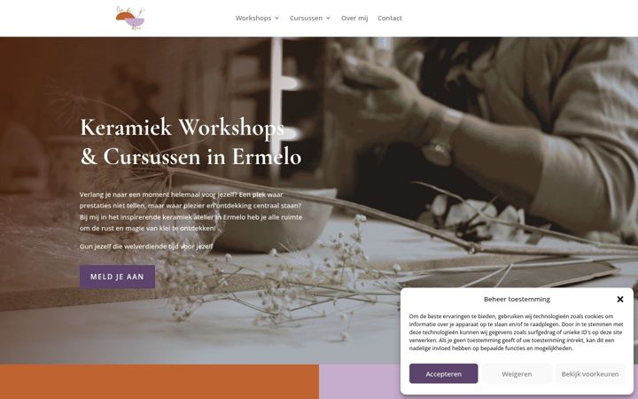 Screenshot of indekleikeramiek.nl