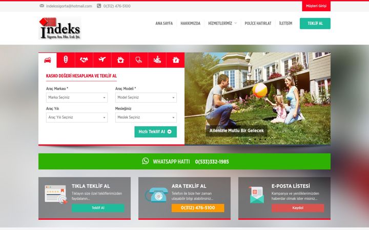 Screenshot of indekssigorta.com