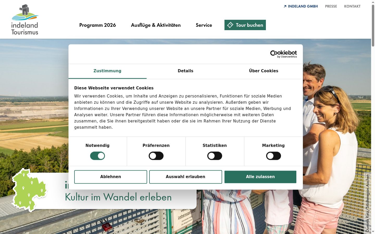 Screenshot van de toestemmingsbanner zoals getoond vóór enige interactie