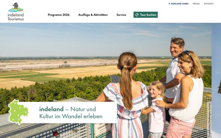 Kuvakaappaus sivustosta indeland-erleben.de