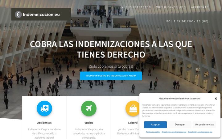 Screenshot of indemnizacion.eu