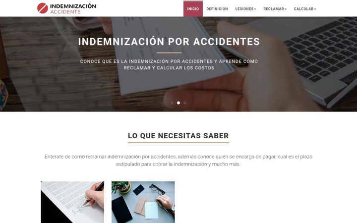 Screenshot of indemnizacionaccidente.com