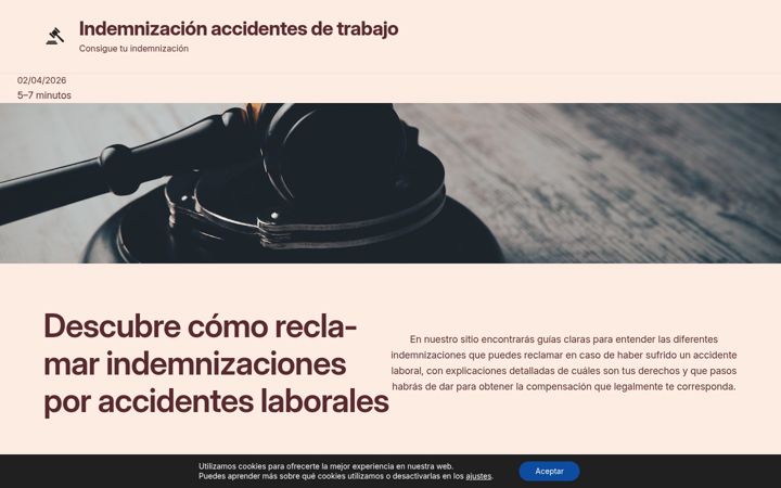 Screenshot of indemnizacionaccidentedetrabajo.com