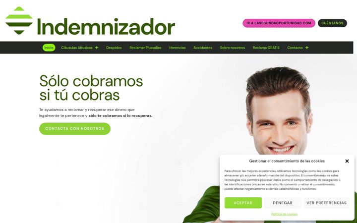 Snímek obrazovky indemnizador.com