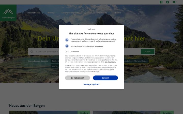 Screenshot of indenbergen.de