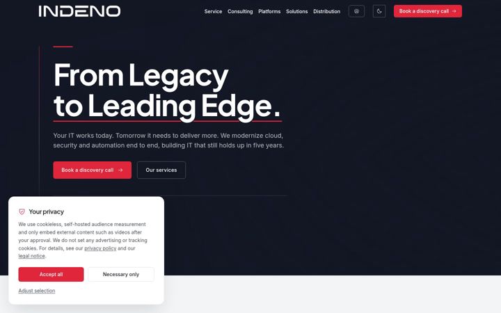 Screenshot of indeno.at