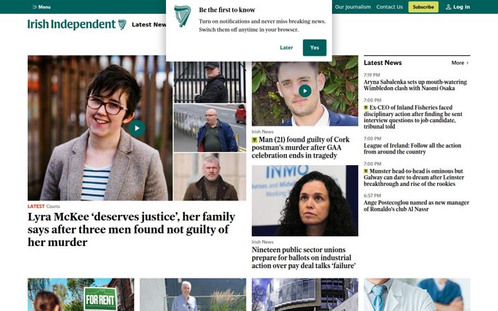 Skärmbild av independent.ie