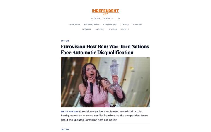 Screenshot of independent24-7.uk