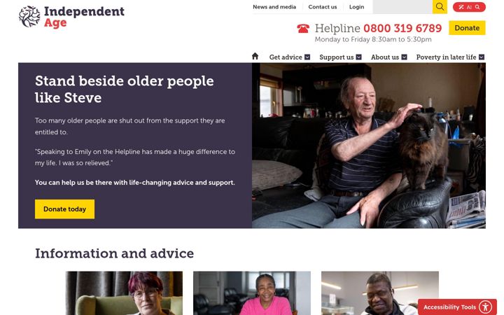 Screenshot of independentage.org