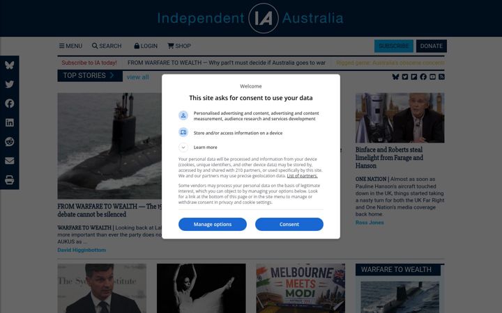 Screenshot of independentaustralia.net
