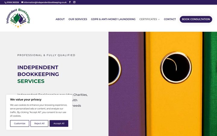 Screenshot of independentbookkeeping.co.uk