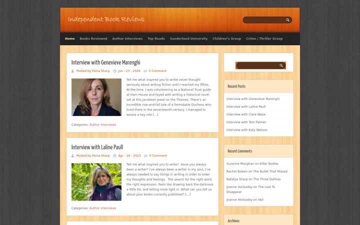 Screenshot of independentbookreviews.co.uk