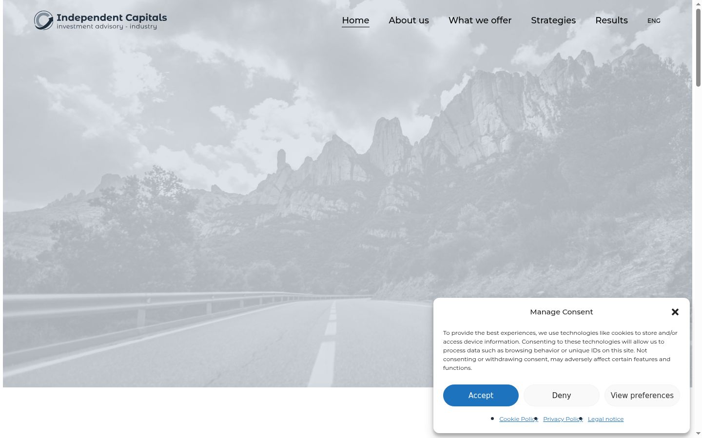 Screenshot del banner di consenso mostrato prima di qualsiasi interazione