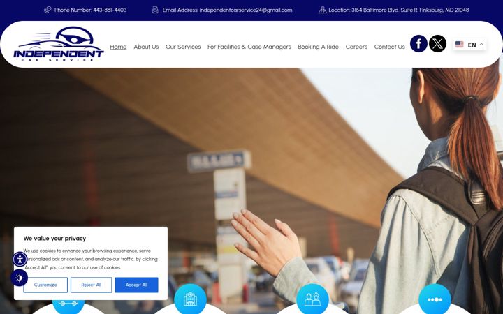 Snímek obrazovky independentcarservices.com