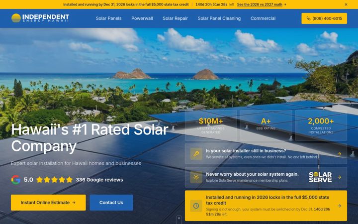 Screenshot of independentenergyhawaii.com