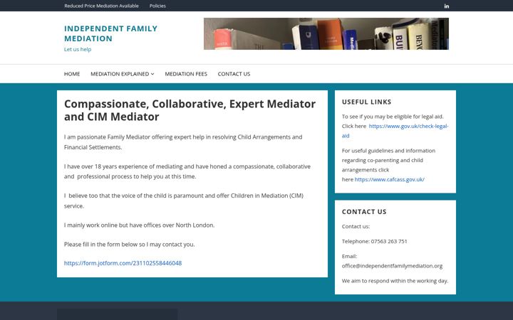 Screenshot of independentfamilymediation.org