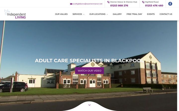 Screenshot of independentlivingnw.co.uk