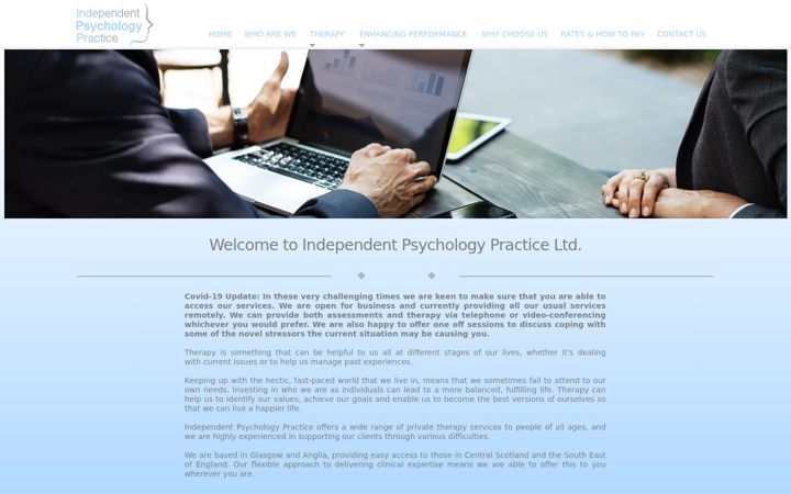 Screenshot of independentpsychology.co.uk