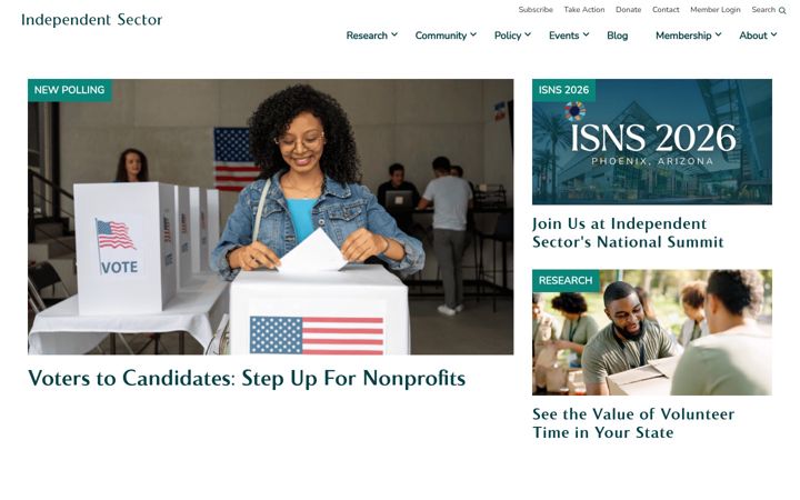Screenshot of independentsector.org