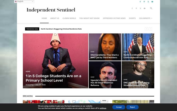 Screenshot of independentsentinel.com