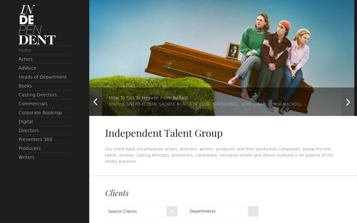 Screenshot of independenttalent.com
