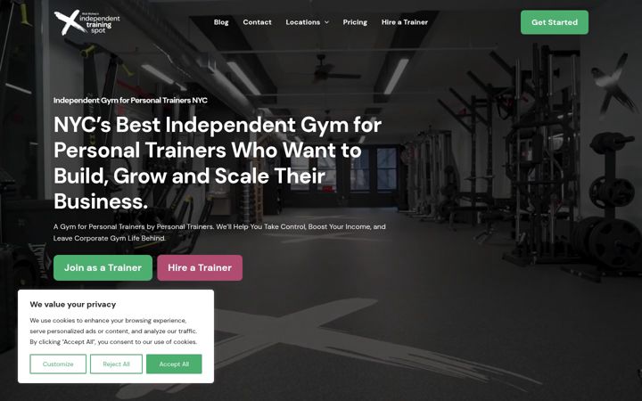 Screenshot of independenttrainingspot.com