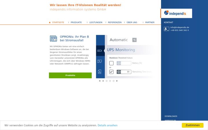 Screenshot of independis.de