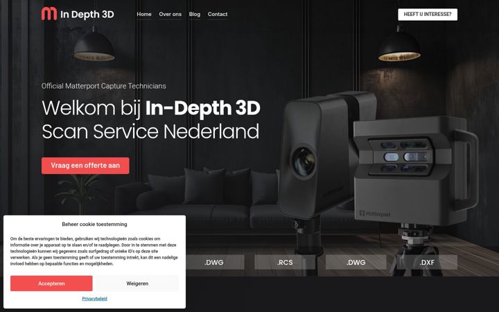 Screenshot of indepth3d.nl