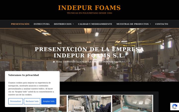 Screenshot of indepurfoams.com