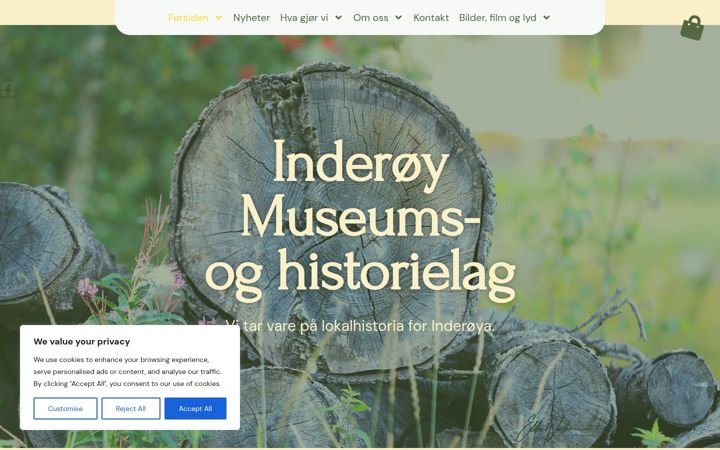 Screenshot of inderoyhistorielag.org