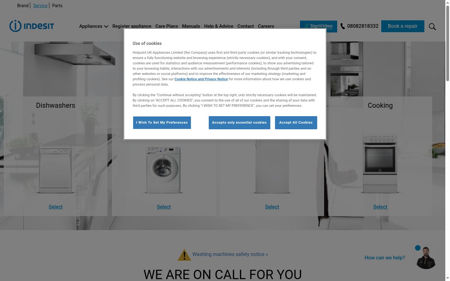 Screenshot del banner di consenso mostrato prima di qualsiasi interazione