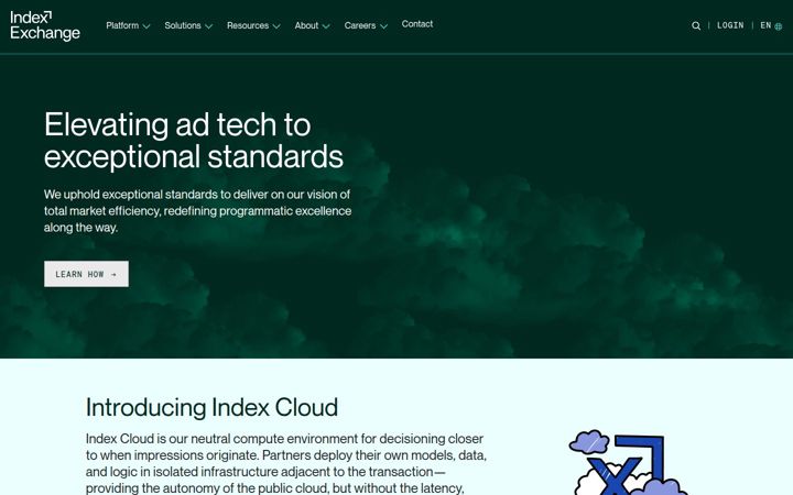 Screenshot of indexexchange.com
