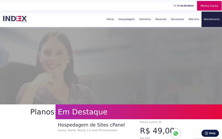 Screenshot of indexhosting.com.br