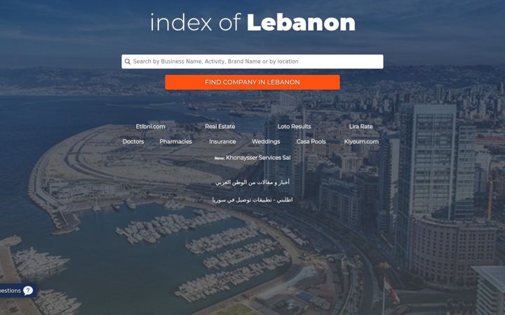 Screenshot of indexoflebanon.com