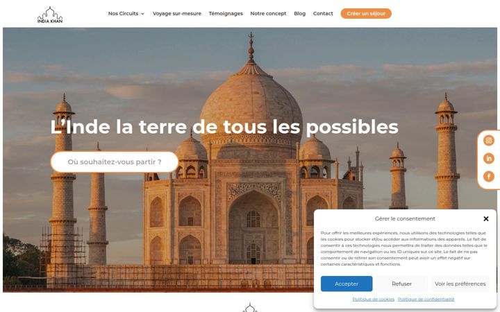 Screenshot of india-khan.fr