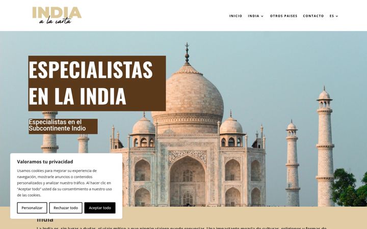 Kuvakaappaus sivustosta indiaalacarta.com